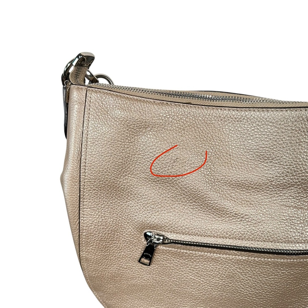 COACH Elle Pebbled Leather Hobo Bag in metallic rose gold - Picture 13 of 16